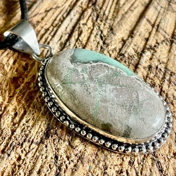 Teal Green Variscite- Utahlite Pendant 1 7/8” - Picture 11 of 16